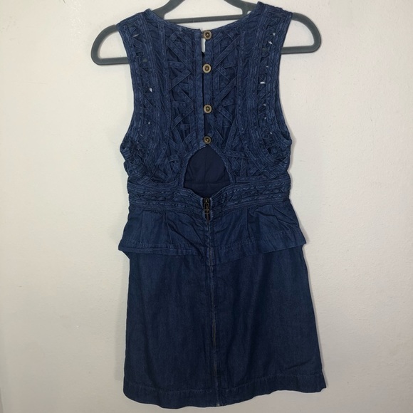 Free People New Romantics Denim Dress Size 0 - Picture 7 of 7